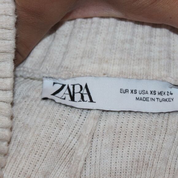 Zara High Waist Cream Pants Women Size XS - Picture 7 of 10